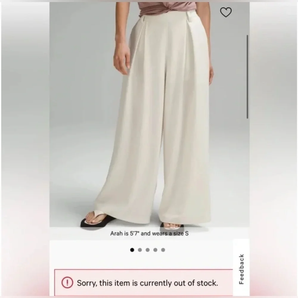 NWT Rare Lululemon Asia Fit Pleated High-Rise Wide-Leg Trouser 27" Size XL - Picture 2 of 12